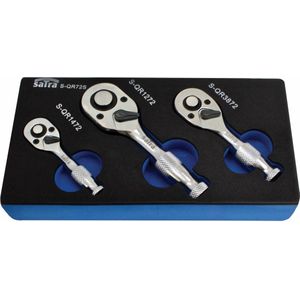 Stubby ratel set - 3 delig - Mini ratels - 1/2, 3/8 en 1/4 duims - SATRA