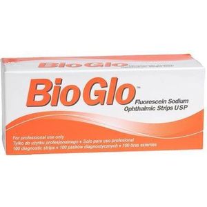 Bio glo - Fluorescine Strips - Ter Beoordeling van Cornea-integriteit en Lenspassing