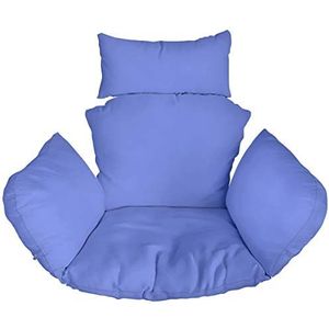 Hangstoelkussen, Opknoping Ei Hangstoel Kussen, kussen voor polyrotan hangschommel, schommelmand kussen, rugkussen voor teraas en tuin, Stoel Pad voor hangschommel Blauw [114]