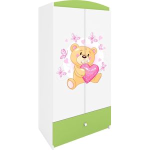 Kocot Kids - Kledingkast babydreams groen teddybeer vlinders - Halfhoge kast - Groen