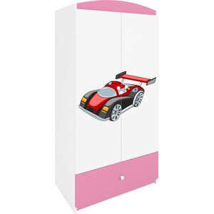 Kocot Kids - Kledingkast babydreams roze raceauto - Halfhoge kast - Roze