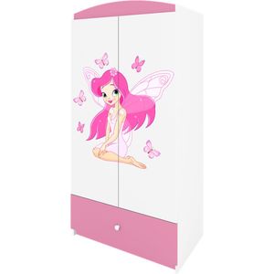 Kocot Kids - Kledingkast babydreams roze fee met vlinders - Halfhoge kast - Roze