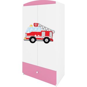 Kocot Kids - Kledingkast babydreams roze brandweer - Halfhoge kast - Roze