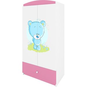 Kocot Kids - Kledingkast babydreams roze blauw teddybear - Halfhoge kast - Roze