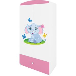 Kocot Kids - Kledingkast babydreams roze babyolifant - Halfhoge kast - Roze