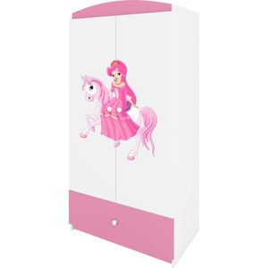 Kocot Kids - Kledingkast babydreams roze prinses op paard - Halfhoge kast - Roze