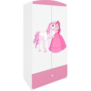 Kocot Kids - Kledingkast babydreams roze prinses paard - Halfhoge kast - Roze