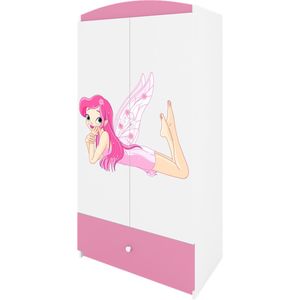 Kocot Kids - Kledingkast babydreams roze fee met vleugels - Halfhoge kast - Roze