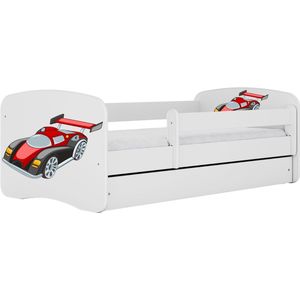 Kocot Kids - Bed babydreams wit raceauto zonder lade zonder matras 180/80 - Kinderbed - Wit