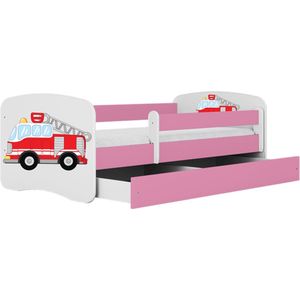 Kocot Kids - Bed babydreams roze brandweer zonder lade zonder matras 180/80 - Kinderbed - Roze