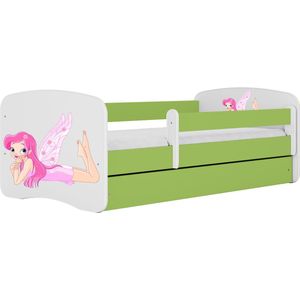 Kocot Kids - Bed babydreams groen fee met vleugels zonder lade zonder matras 160/80 - Kinderbed - Groen