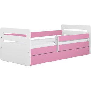 Kocot Kids - Bed Tomi roze zonder lade met matras 140/80 - Kinderbed - Roze