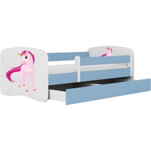 Kocot Kids - Bed babydreams blauw eenhoorn zonder lade zonder matras 180/80 - Kinderbed - Blauw