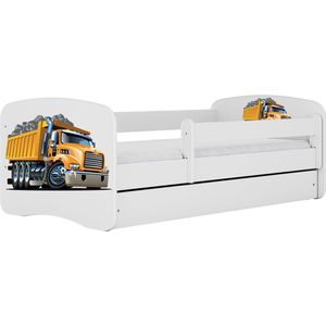 Kocot Kids - Bed babydreams wit vrachtwagen met lade met matras 180/80 - Kinderbed - Wit