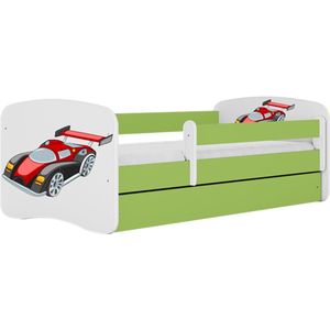 Kocot Kids - Bed babydreams groen raceauto zonder lade met matras 180/80 - Kinderbed - Groen