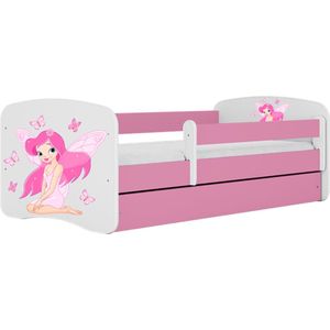 Kocot Kids - Bed babydreams roze fee met vlinders met lade zonder matras 140/70 - Kinderbed - Roze