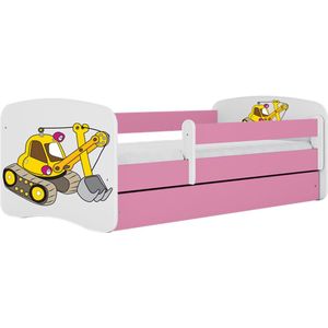 Kocot Kids - Bed babydreams roze graafmachine met lade zonder matras 140/70 - Kinderbed - Roze