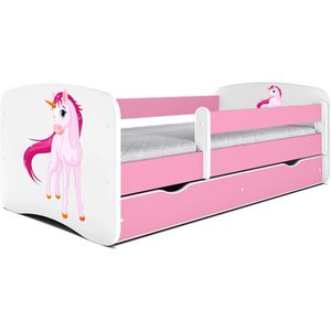 Kocot Kids - Bed babydreams roze eenhoorn met lade met matras 180/80 - Kinderbed - Roze