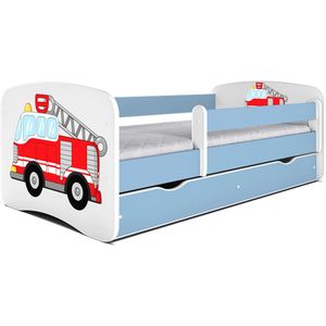 Kocot Kids - Bed babydreams blauw brandweer zonder lade zonder matras 180/80 - Kinderbed - Blauw