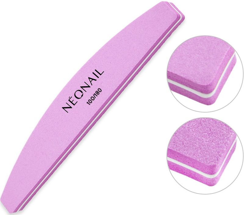 NEONAIL - Nail Buffer Curved - Polijstvijl - Pink - 1 st