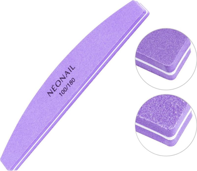 NEONAIL - Nail Buffer Curved - Polijstvijl - Violet - 1 st