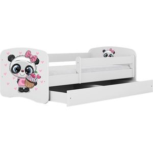 Kocot Kids - Bed babydreams wit panda met lade met matras 180/80 - Kinderbed - Wit