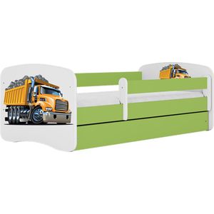 Kocot Kids - Bed babydreams groen vrachtwagen met lade met matras 160/80 - Kinderbed - Groen