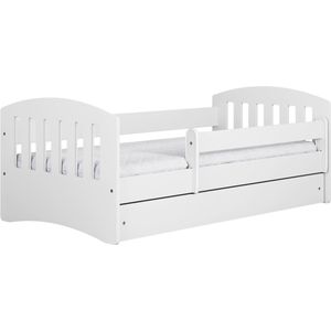 Kocot Kids - Bed classic 1 wit met lade zonder matras 180/80 - Kinderbed - Wit