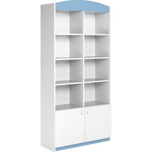 Kocot Kids - Dubbele boekenkast gesloten blauw - Halfhoge kast - Blauw
