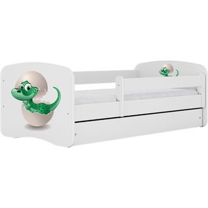 Kocot Kids - Bed babydreams wit baby dino met lade met matras 180/80 - Kinderbed - Wit