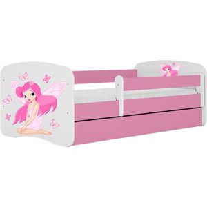 Kocot Kids - Bed babydreams roze fee met vlinders met lade met matras 140/70 - Kinderbed - Roze