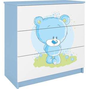 Kocot Kids - Ladekast babydreams blauw teddybeer - Halfhoge kast - Blauw