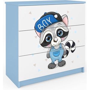 Kocot Kids - Ladekast babydreams blauw wasbeer - Halfhoge kast - Blauw