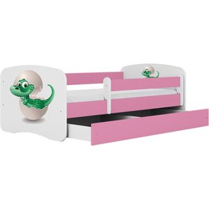 Kocot Kids - Bed babydreams roze baby dino met lade met matras 180/80 - Kinderbed - Roze