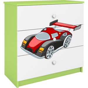 Kocot Kids - Ladekast Babydreams groen raceauto - Halfhoge kast - Groen