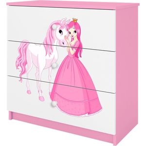 Kocot Kids - Ladekast Babydreams roze princes op paard - Halfhoge kast - Roze