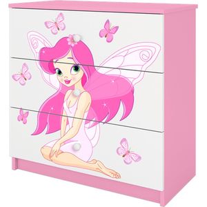 Kocot Kids - Ladekast babydreams roze fee met vlinders - Halfhoge kast - Roze