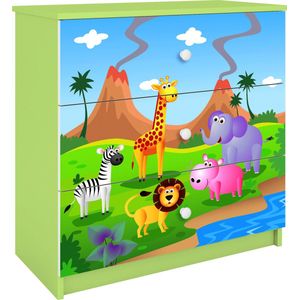 Kocot Kids - Ladekast babydreams groen safari - Halfhoge kast - Groen