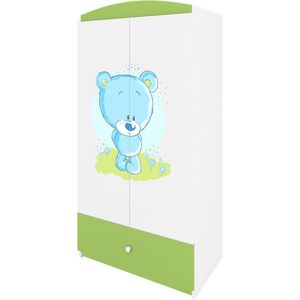 Kocot Kids - Kledingkast babydreams groen blauw teddybeay - Halfhoge kast - Groen