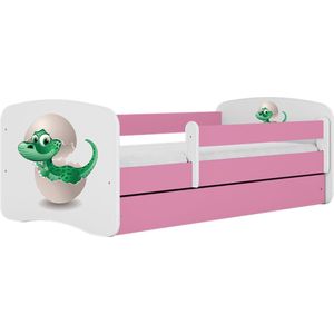 Kocot Kids - Bed babydreams roze baby dino met lade zonder matras 140/70 - Kinderbed - Roze