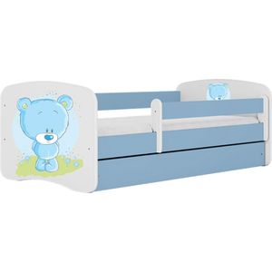 Kocot Kids - Bed babydreams blauw blauw teddybeer zonder lade zonder matras 140/70 - Kinderbed - Blauw