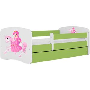 Kocot Kids - Bed babydreams groen prinses op paard met lade zonder matras 140/70 - Kinderbed - Groen