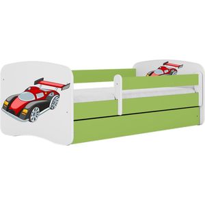 Kocot Kids - Bed babydreams groen raceauto met lade zonder matras 140/70 - Kinderbed - Groen