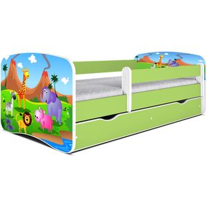 Kocot Kids - Bed babydreams groen safari met lade zonder matras 180/80 - Kinderbed - Groen
