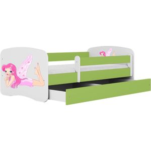 Kocot Kids - Bed babydreams groen fee met vleugels met lade zonder matras 180/80 - Kinderbed - Groen