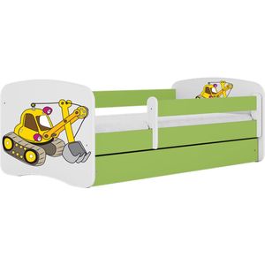 Kocot Kids - Bed Babydreams groen graafmachine met lade zonder matras 180/80 - Kinderbed - Groen