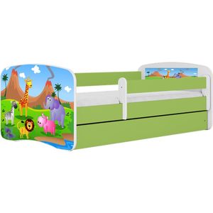 Kocot Kids - Bed babydreams groen safari met lade zonder matras 160/80 - Kinderbed - Groen