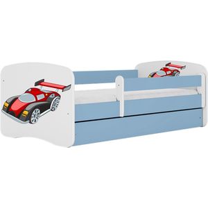 Kocot Kids - Bed babydreams blauw raceauto met lade zonder matras 180/80 - Kinderbed - Blauw