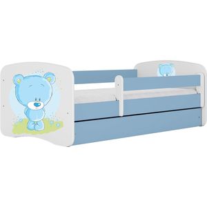 Kocot Kids - Bed babydreams blauw blauw teddybeer met lade zonder matras 160/80 - Kinderbed - Blauw