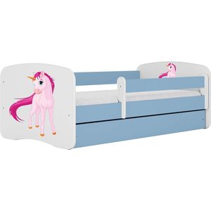 Kocot Kids - Bed babydreams blauw eenhoorn met lade zonder matras 160/80 - Kinderbed - Blauw